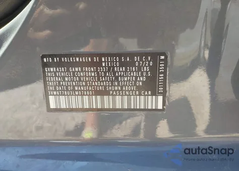 2020 Volkswagen Jetta Gli 2.0T Autobahn/2.0T S from USA, damaged, VIN 3VW6T7BU3LM078801